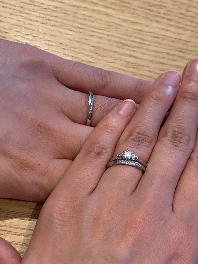 ダイヤ部分に合わせて、彼のをマット加工しました