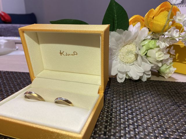 結婚指輪です。
箱は黄色い箱でした