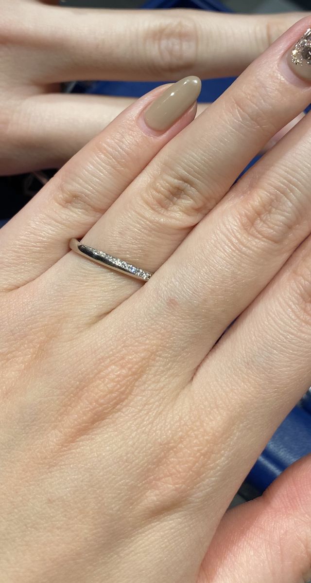 結婚指輪試着時