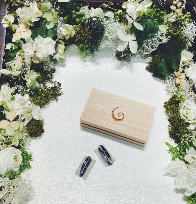 指輪が完成したときの記念写真