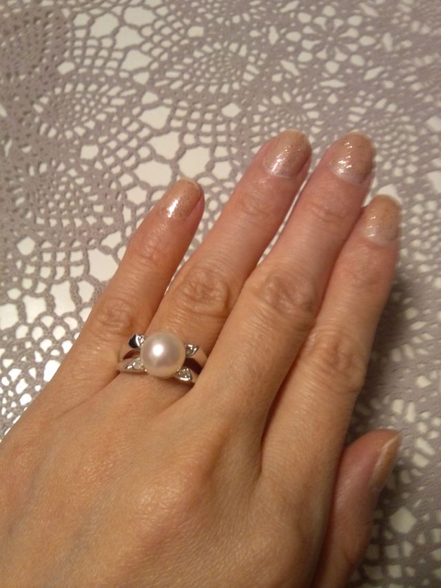 真珠とダイヤの指輪です。