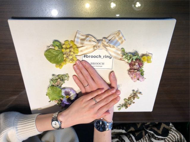 購入したリングとお返しの時計を受かった際に撮影した写真です。