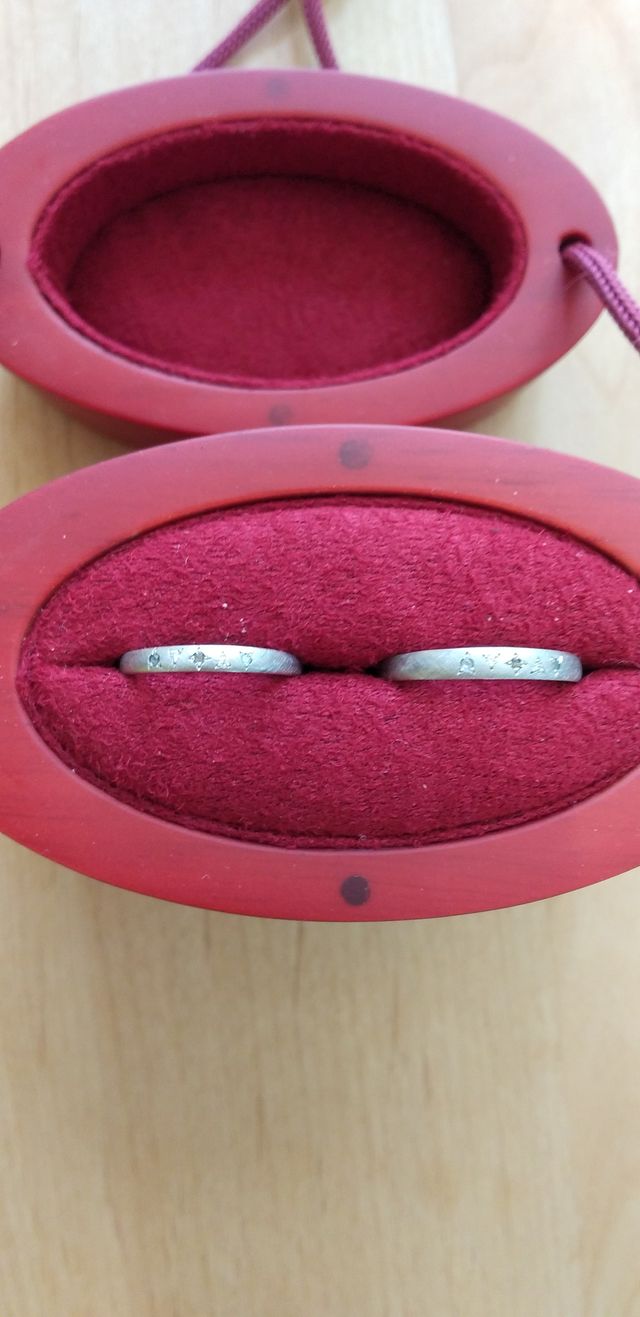 結婚指輪をお願いしました。印籠をイメージした入れ物です。