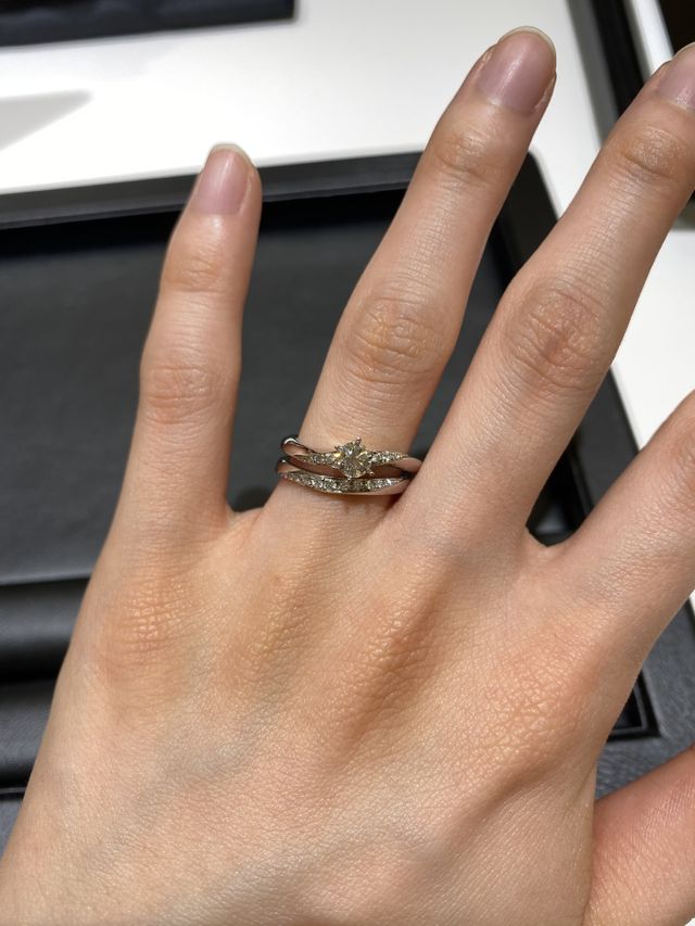 セットリングになっているものをあえて違う組み合わせにして試着