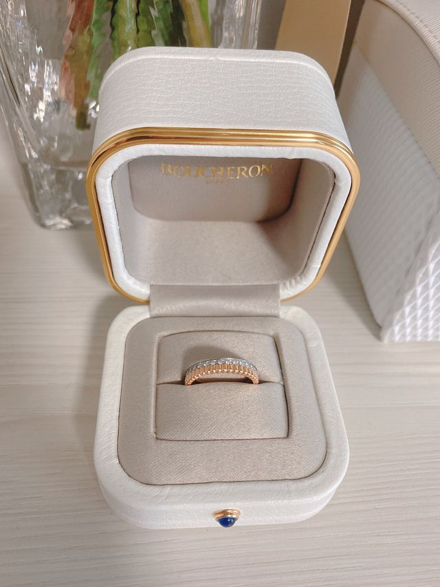 エタニティダイヤとグログランデザインの二連風デザイン