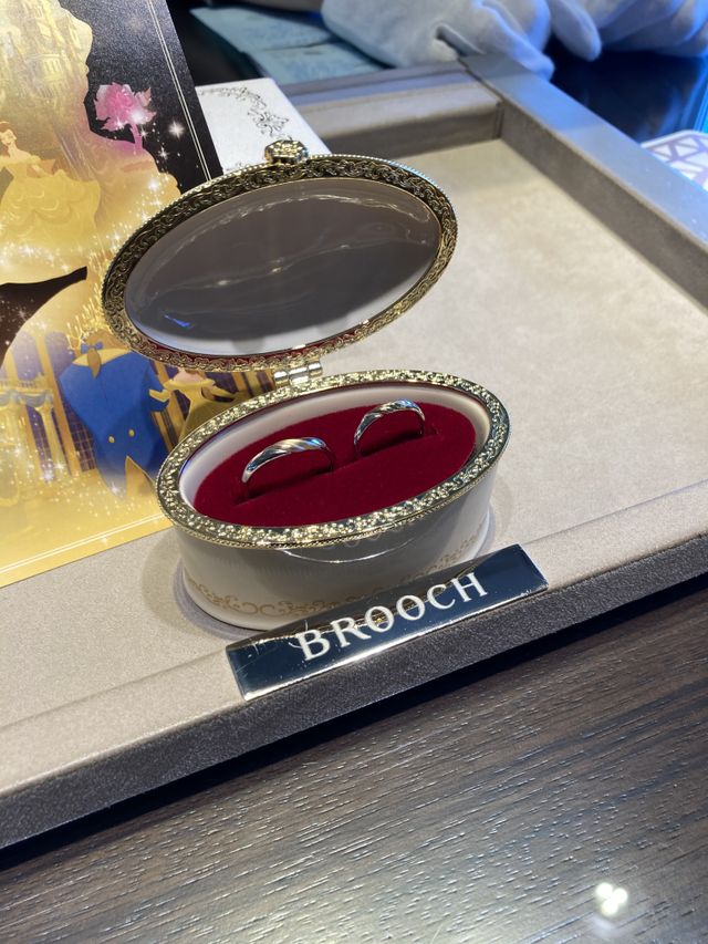 美女と野獣のベルのドレスをイメージしたペアの指輪です