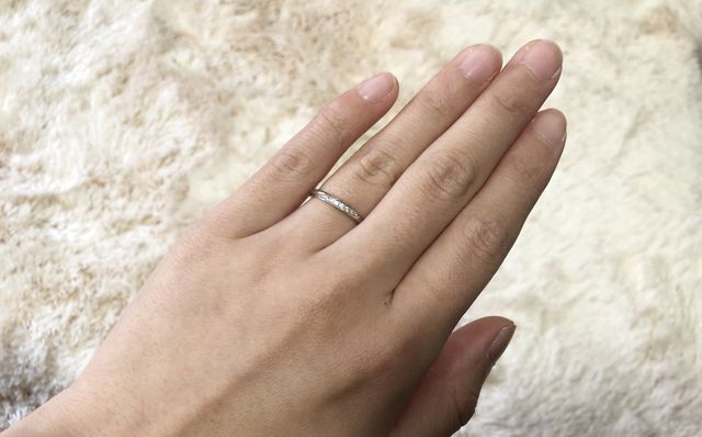 着用サイズは7.5号です。