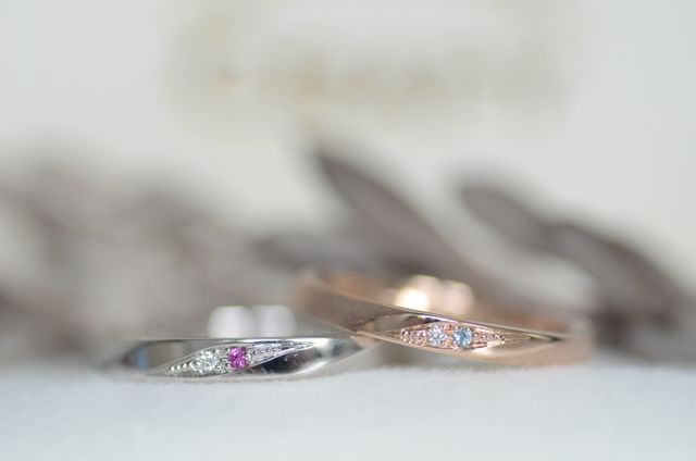 2人で作った指輪です。手作りなので世界に一つだけです。