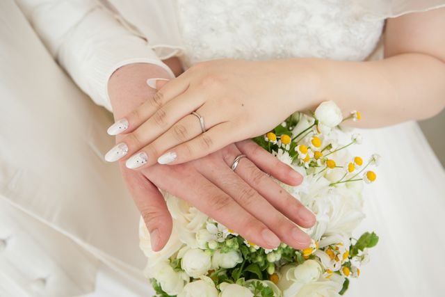 結婚式でつけたときの写真です。