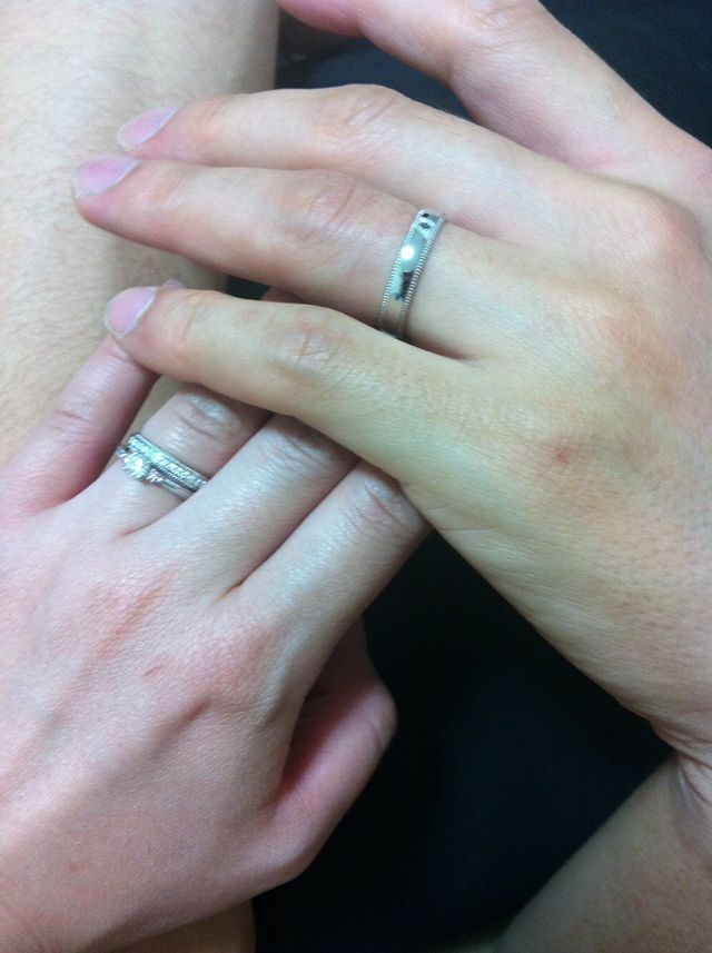 主人の指輪と婚約指輪と一緒に