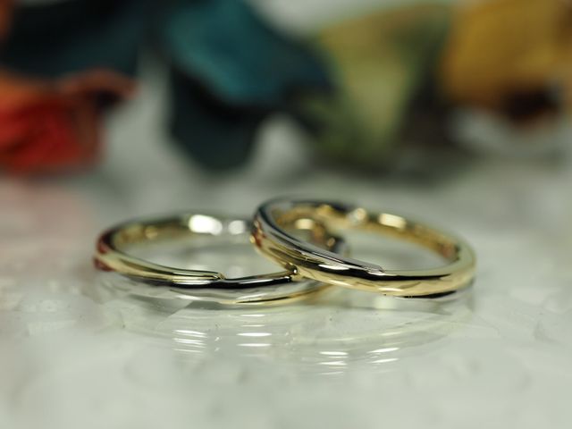 プラチナとゴールドの素敵な指輪を作って頂きました。