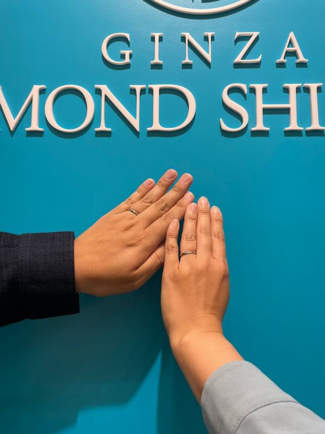 指輪受け取り日に。記念の1枚です。