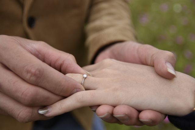 プロポーズ時の撮影。