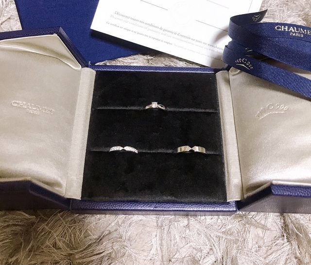 彼の結婚指輪も同じ店舗で購入したので大きいボックス
