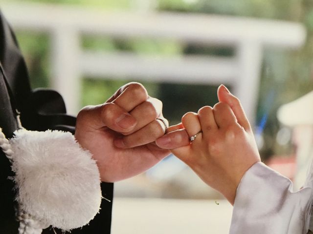 婚約指輪を和装の前撮りの時につけました！