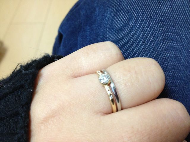 プラチナ結婚指輪&イエローゴールド婚約指輪