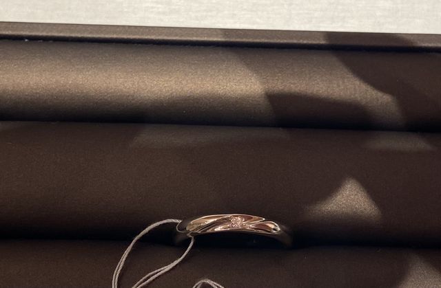 真ん中にダイヤが入った指輪