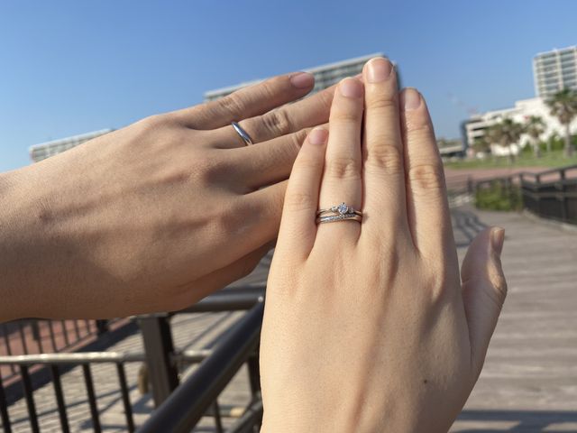指輪を事前に購入して、入籍日当日に結婚指輪を付けました。