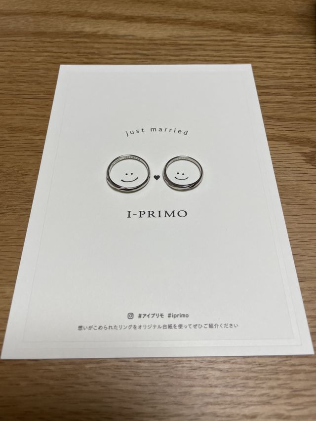 2人とも女性側のリングにし、彼は13号、私は8号にしました。