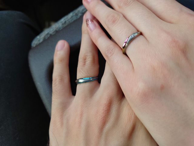 同じデザインでお互い好きな色を入れました。