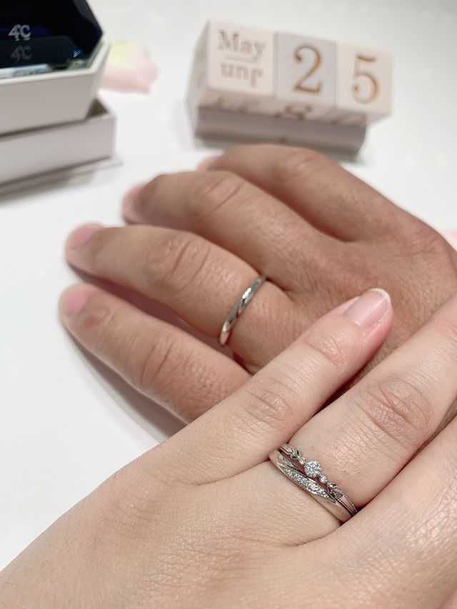 ダイヤモンドのグレードUPをしたので輝きがとっても綺麗です☆