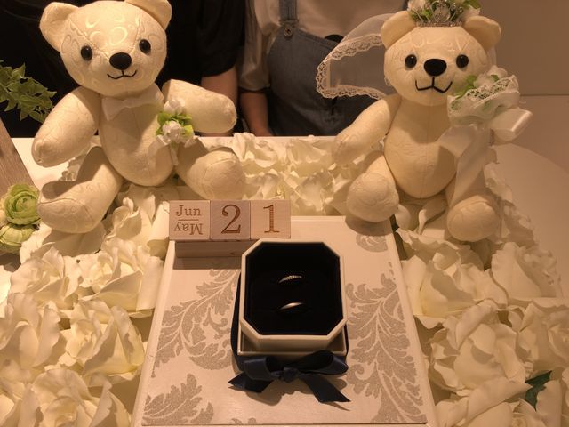 入籍日にオーダーしたため、記念に店舗で撮影していただきました