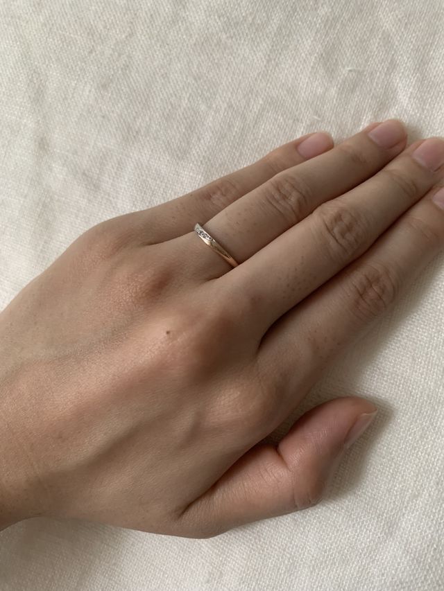 ピンクゴールドとプラチナのリング