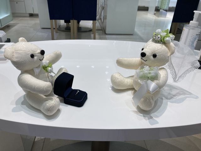 プロポーズの時の様子をクマさんで再現！