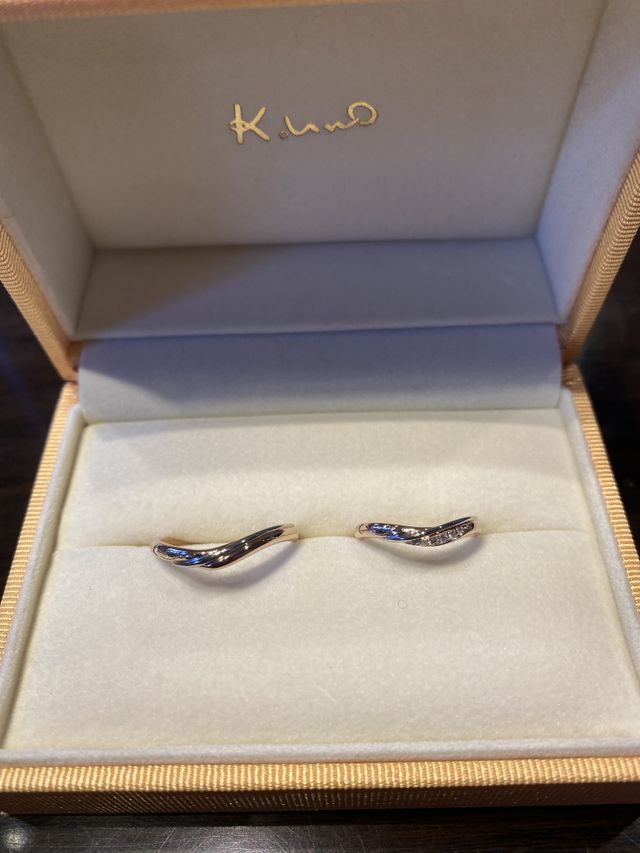 オリジナルの刻印デザインで、世界に一つだけの指輪になりました