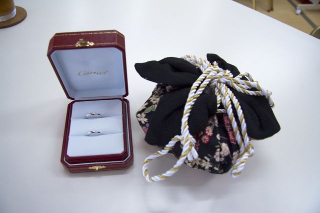 和風のリングピローと一緒に、和装撮影に持っていきました。