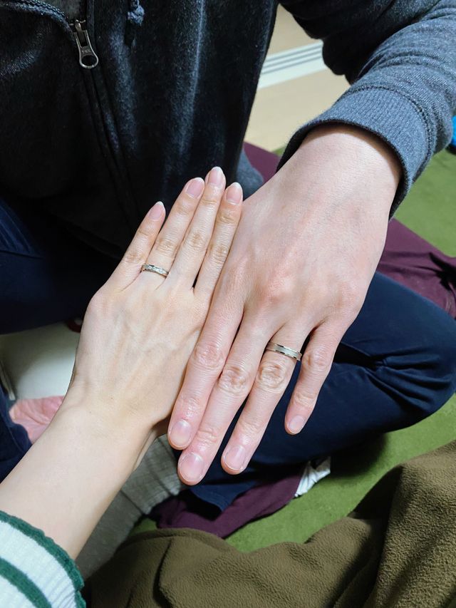 着用時の写真です。（左→妻、右→旦那）