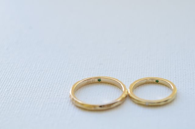 2人のイニシャルと同じ色の石を入れてもらいました！