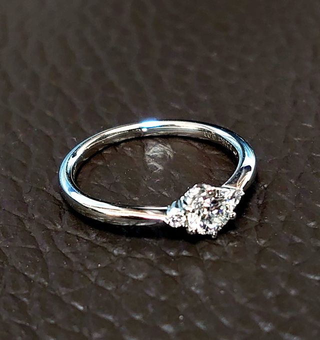 メインのサイドに小さな石が1つずつ入っています