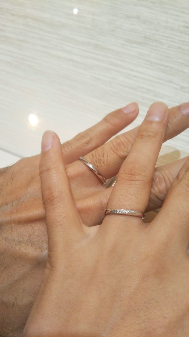 好みや指の特徴を見ていただき、リングのアドバイスを頂けました