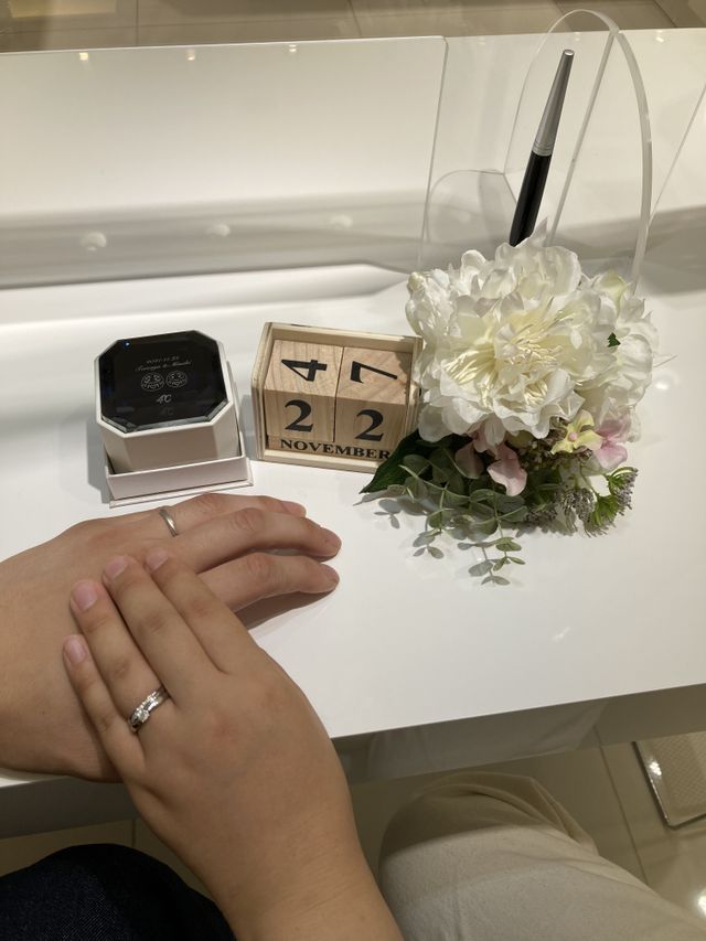 婚約指輪と結婚指輪の重ね付け♡