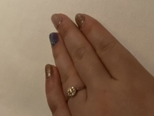 真ん中に0.1ctUPの3as1ダイヤ。虹色に輝く！