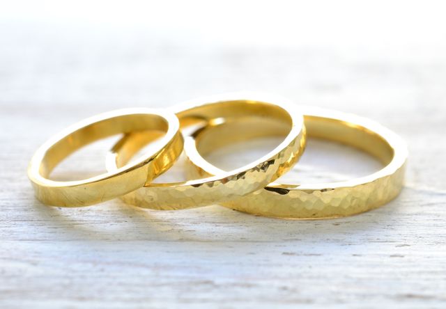 ベビーリングと結婚指輪をお揃いで作りました。