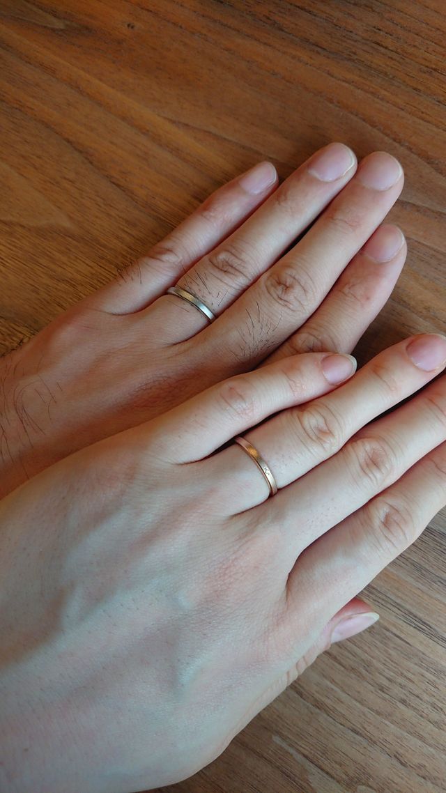 プラチナとピンクゴールドでお互いにホーミング加工。