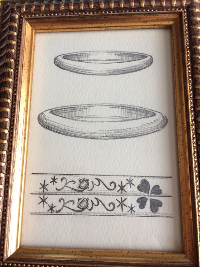 指輪と刻印のデザイン画も頂きました