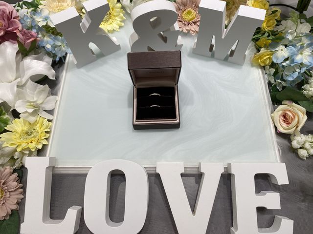 指輪を可愛く取れるようにセットして頂きました。