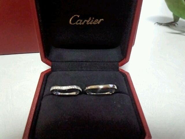 結婚指輪、彼と一緒に選びに行きました。