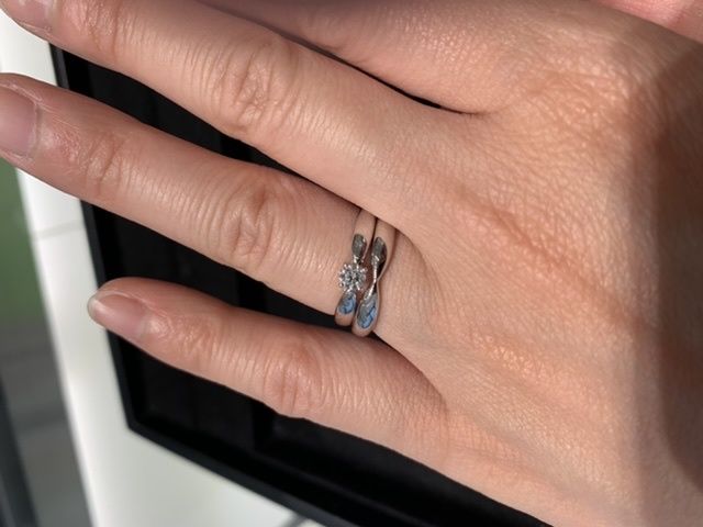 ハーモニーシリーズで婚約指輪と、結婚指輪を選びました