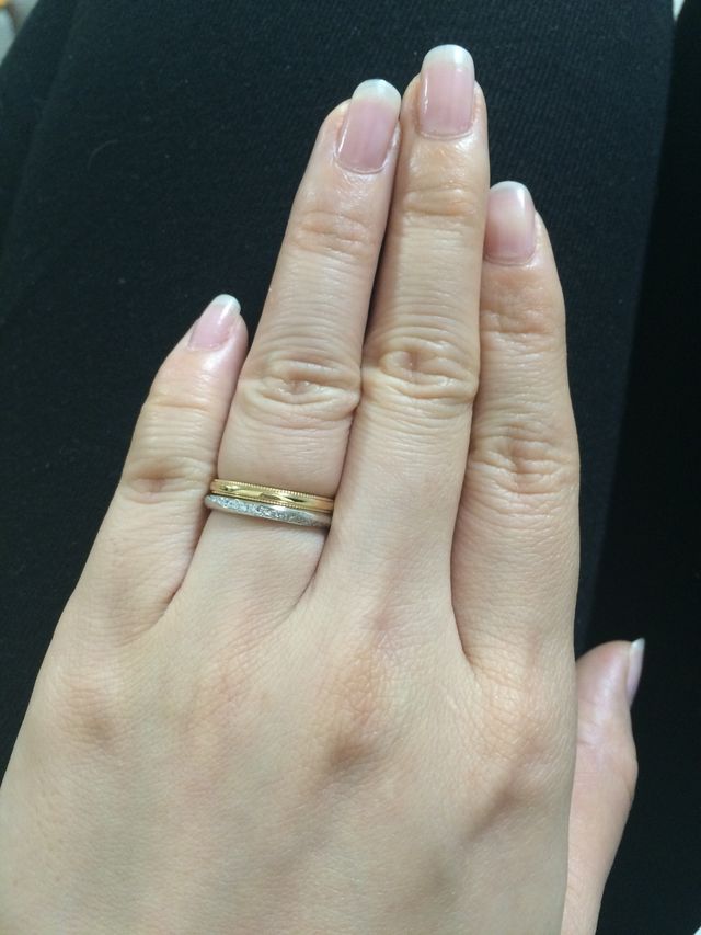 ゴールドのミル打ちが旦那用