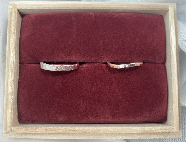 出来上がった指輪です