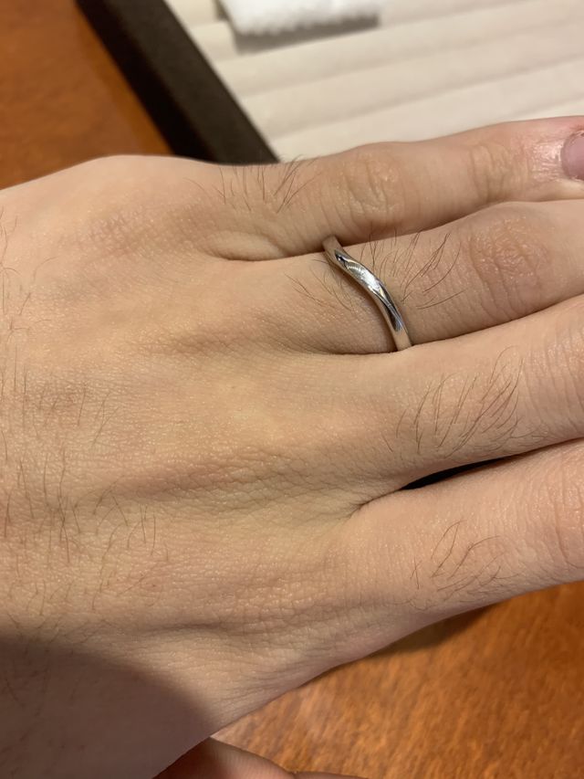 新郎の結婚指輪着用状態