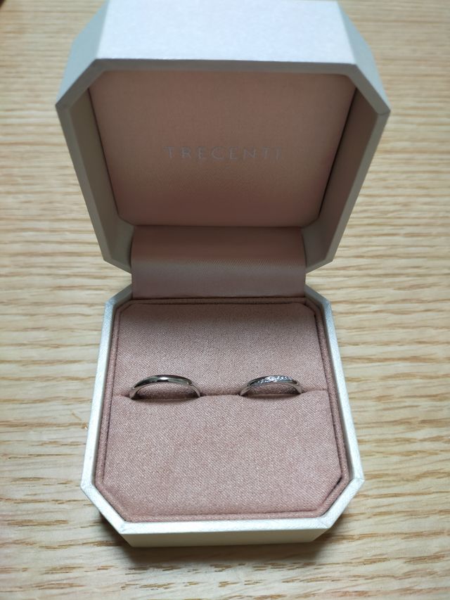 妻と私の結婚指輪です。