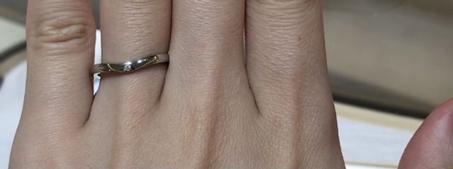 180度回した写真です。ダイヤが一つでV字になっています。