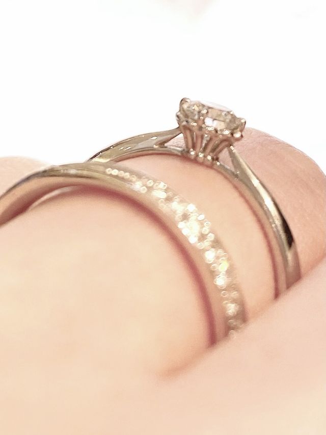 横からみた様子。光をとりこんでキラキラしていました。