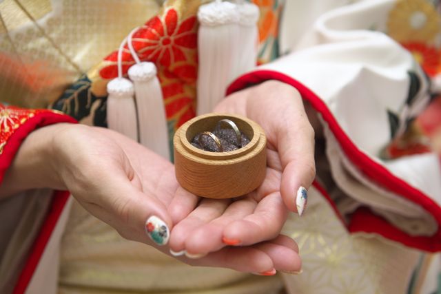 指輪入れが素敵で、そのままリングピローとして使いました