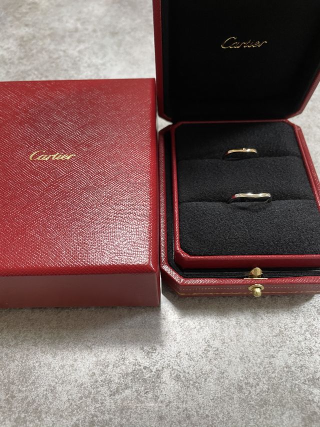 プラチナとピンクゴールドの指輪